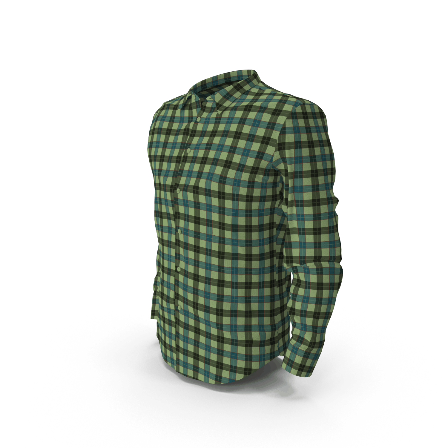 Camisa Masculina Xadrez Verde e Azul