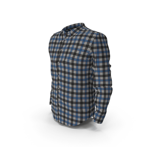 Camisa Masculina Xadrez Gray e Azul